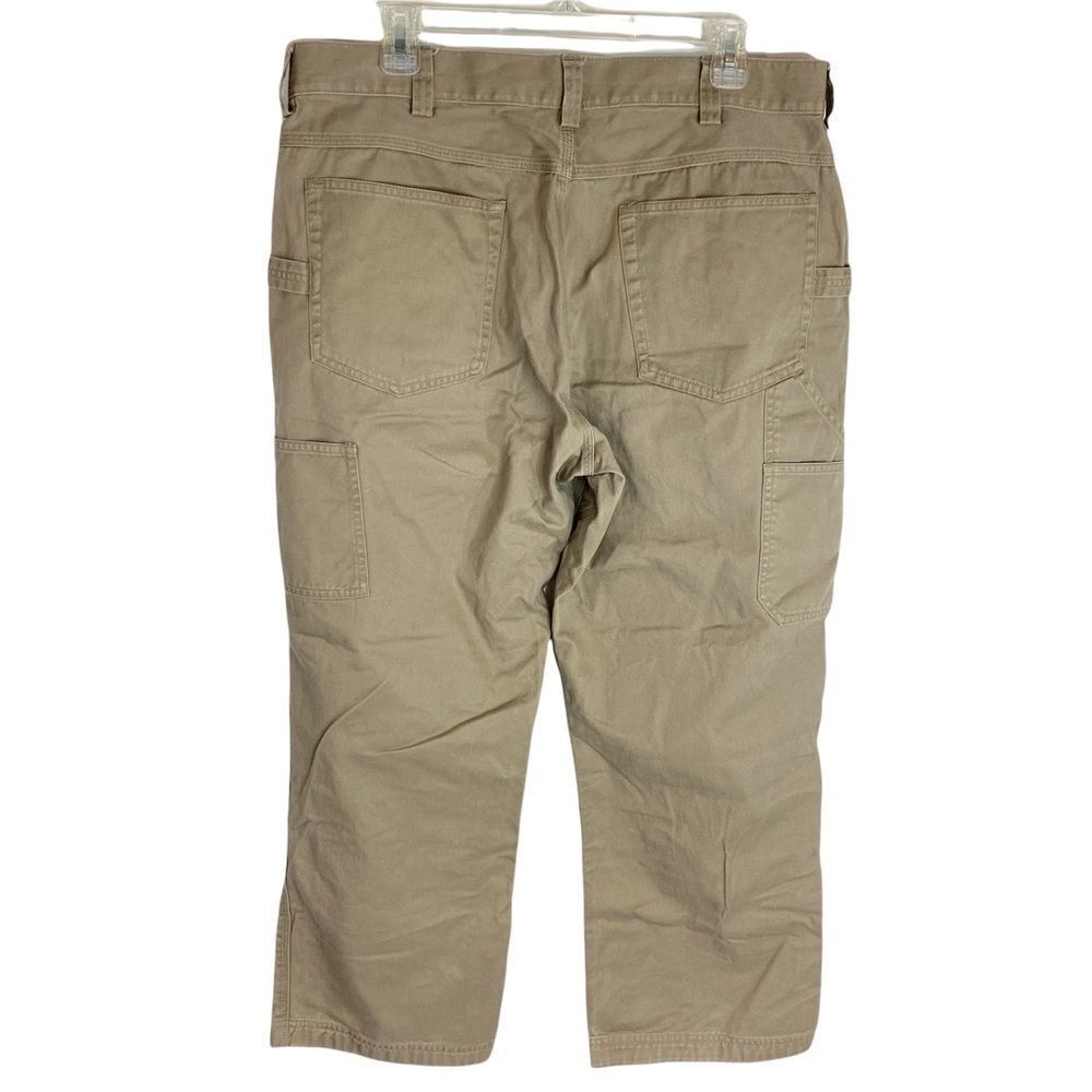 Duluth Trading Co Men’s Carpenter Flat Front Pants Khaki Relaxed 37x28 EUC - Picture 5 of 9